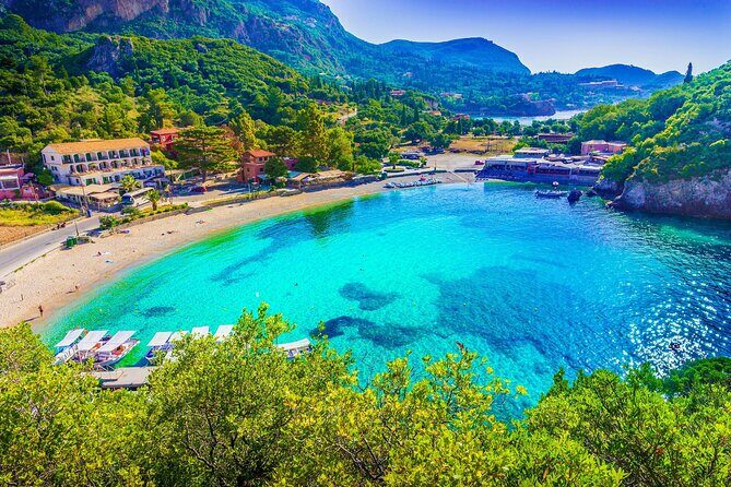 Corfu Gems Tour from your Cruise Ship with Relaxing Beach Break - Mouse Island (Pontikonisi) viewpoint: short stop, big photo payoff